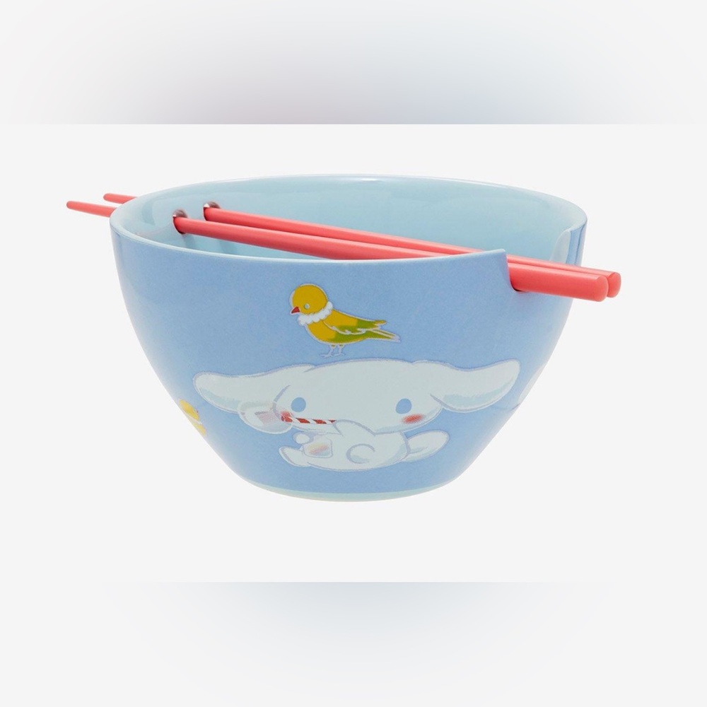 Cinnamoroll Blue Ramen Bowl with Pink Chopsticks- New
